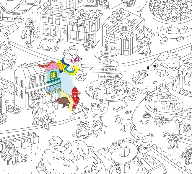 OMY Velký vybarvovací plakát - Animal City 70 x 100 cm