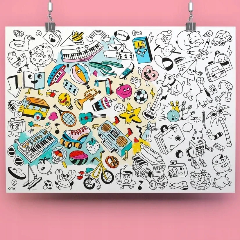 OMY Velký vybarvovací plakát - Baby Pop Art 70 x 100 cm