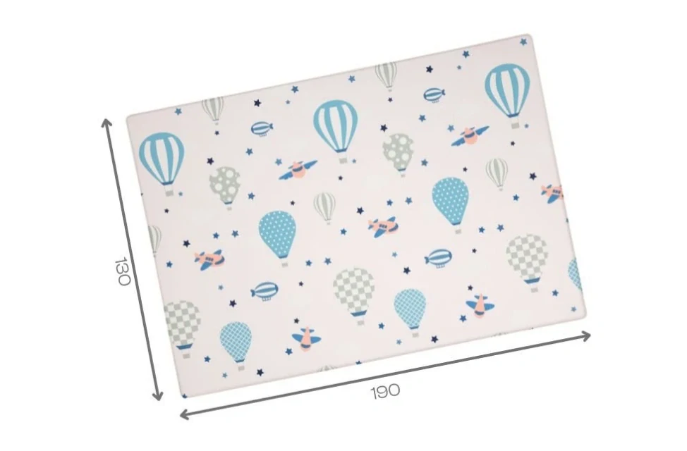 LALALU Podložka na hraní Premium Blue Ballon 190 x 130 x 1,2 cm