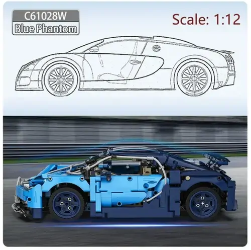 Stavebnice CADA Technic - Bugatt Chiron 1:12, 1200 ks