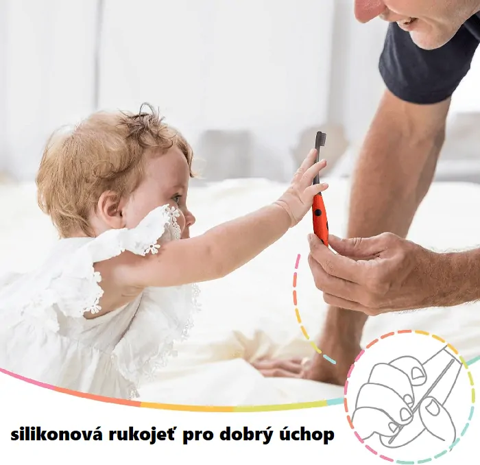 Mömbella Silikonový zubní kartáček - Beruška Dori, 6m+