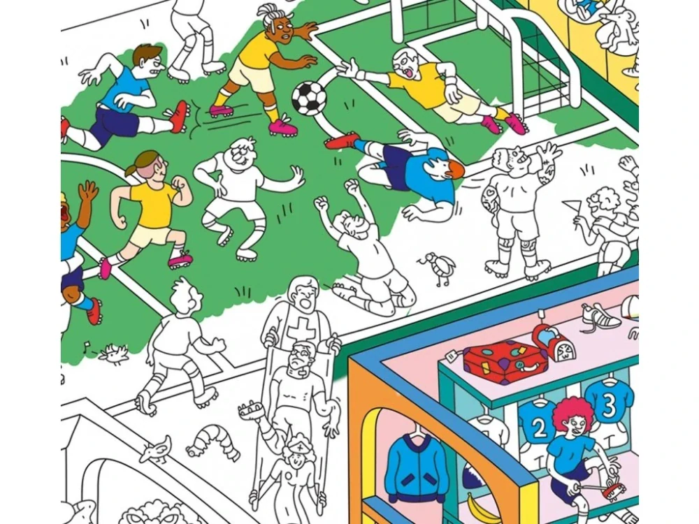 OMY Velký vybarvovací plakát, omalovánka - Football 70 x 100 cm