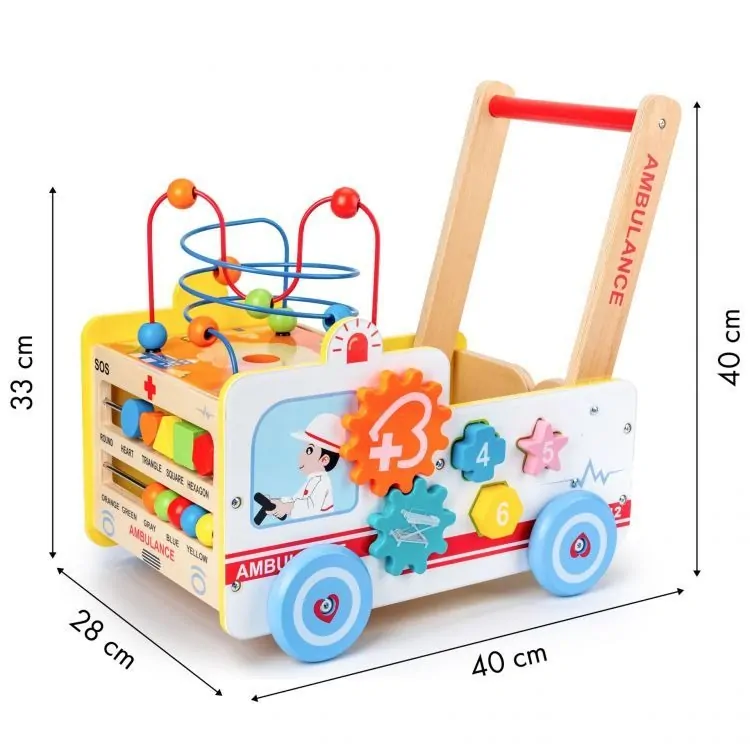 Eco Toys Didaktické chodítko - Sanitní vůz